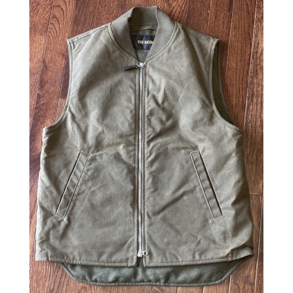 Buck Mason Dry Waxed Canvas Deck Vest XS Halley Stevensons Fabric